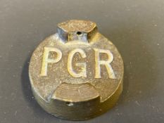 A rare PGR two gallon petrol can cap.