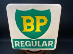 A BP Regular glass petrol pump globe by Webb's Crystal, fully stamped underneath, excellent