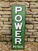 A Power Petrol narrow enamel sign, 12 x 42".