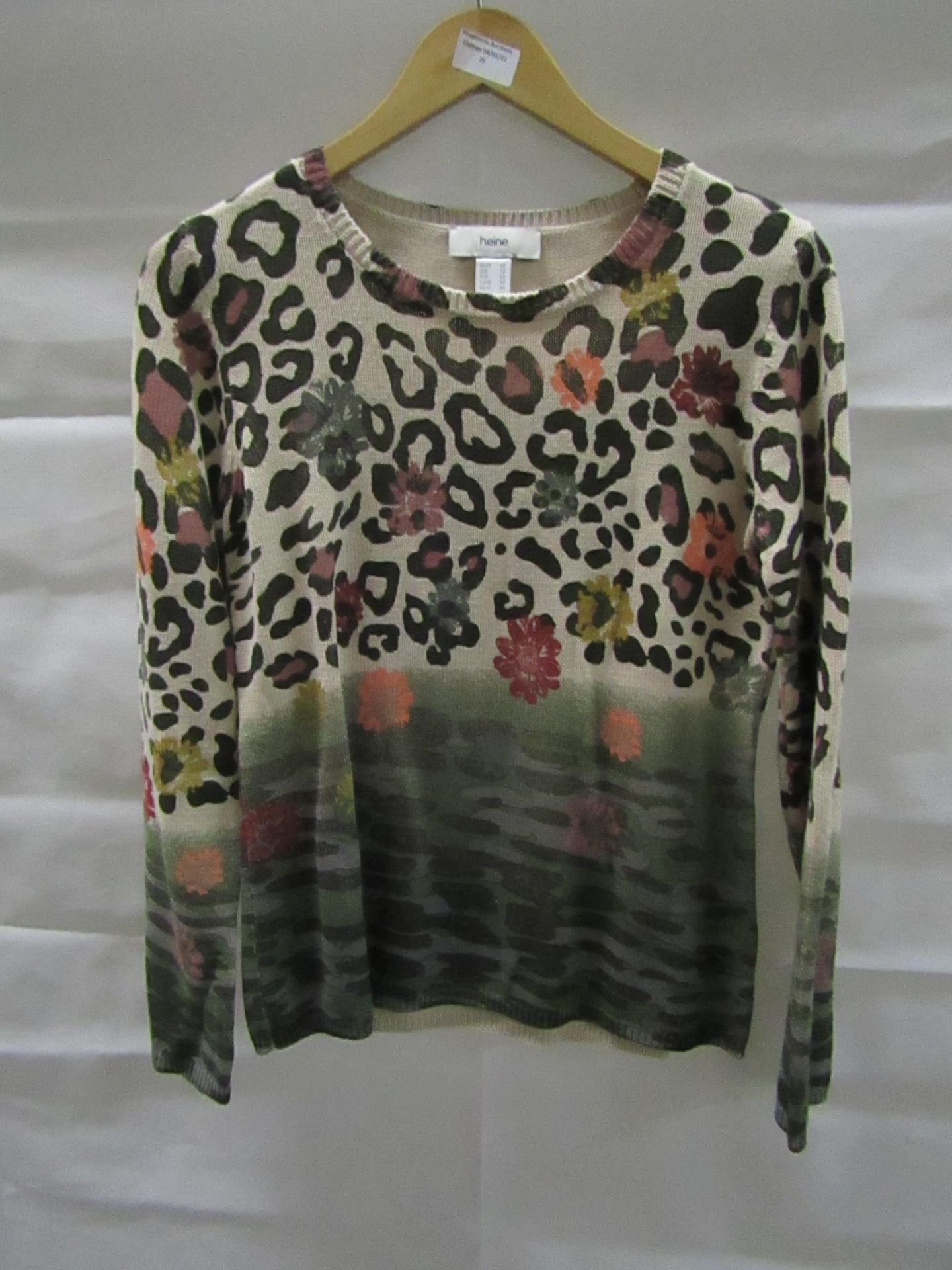 Heine Leopard Print Jumper size 12 new  see image for design