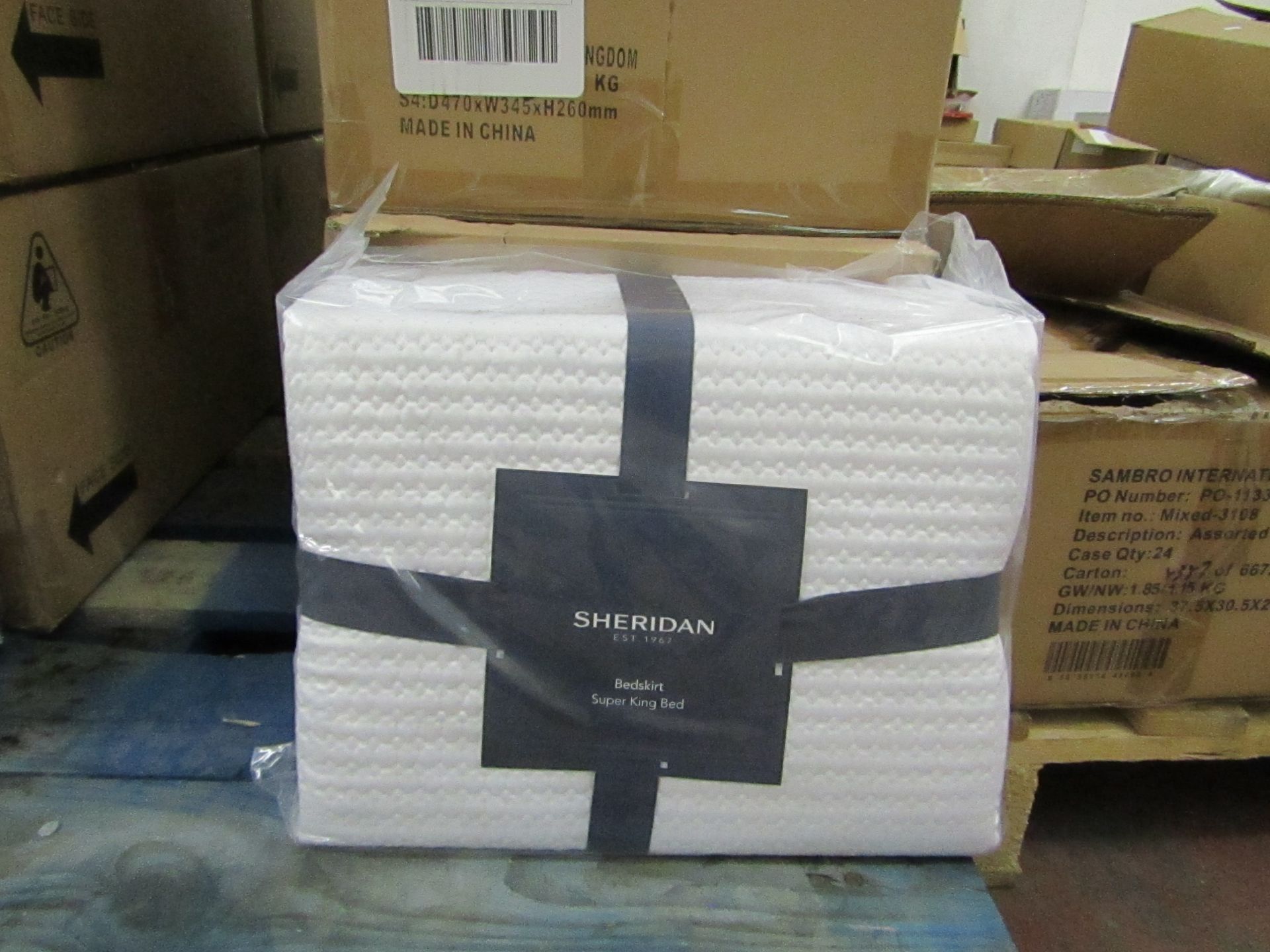 Sheridan - Christobel Bedskirt - Colour White - Size Super-King - New & Packaged. RRP £75.