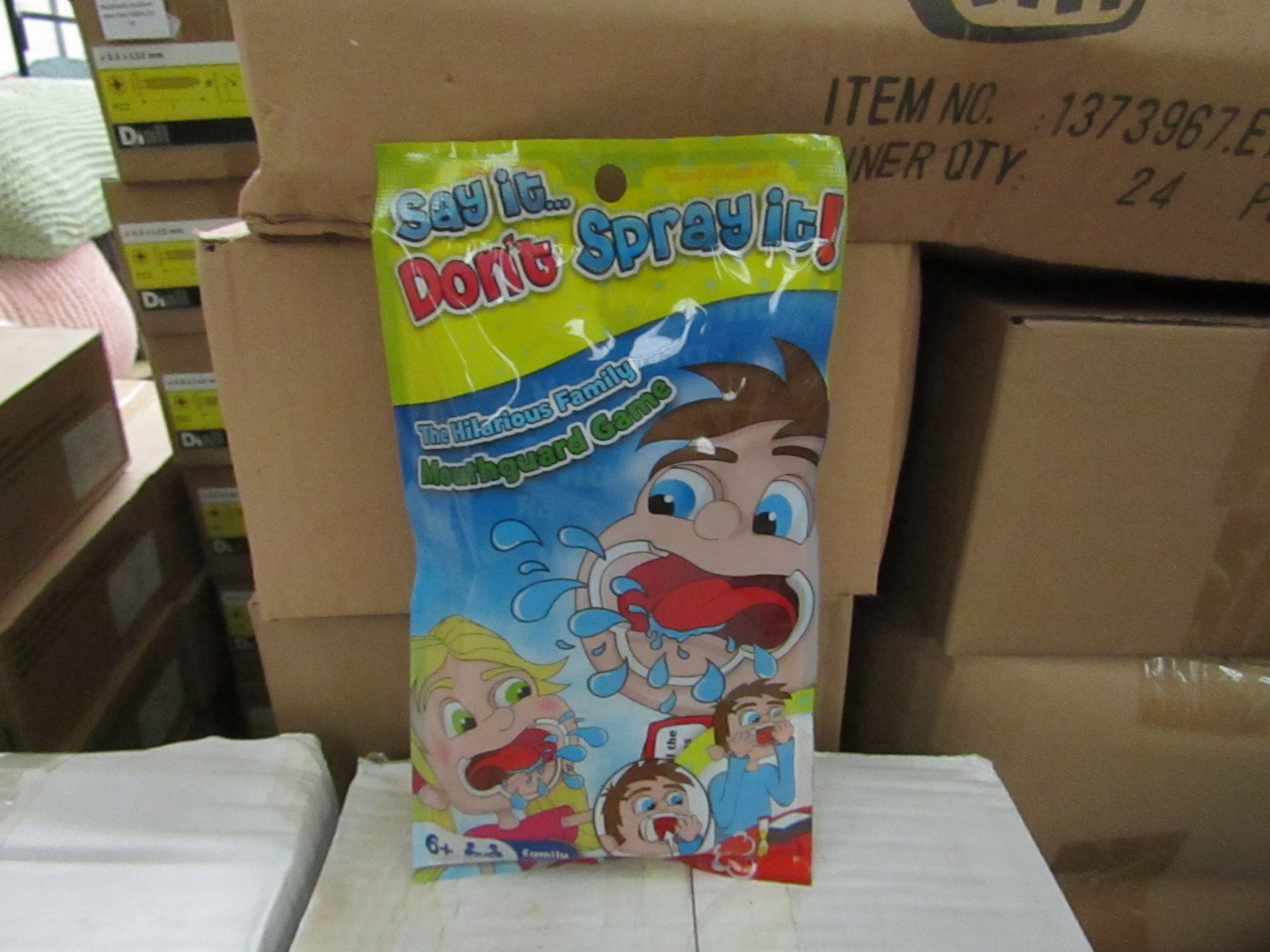 3x Boxes Containing 24 Pcs Per Box Being : Toy Universe - Don’t Spray It, Say It ( Mouth Guard