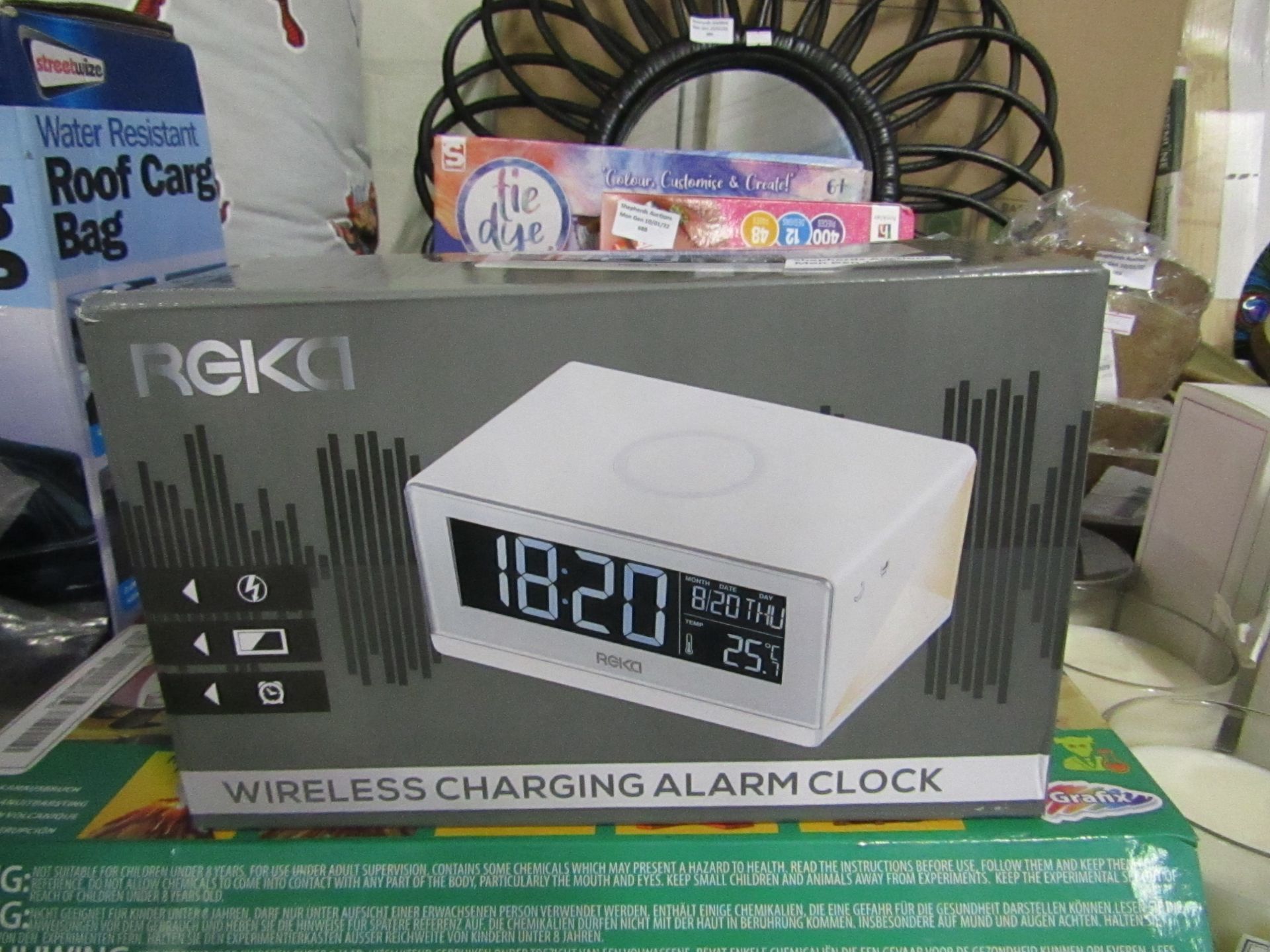 Reka - Wireless Charging Alarm Clock - Untested & Boxed.