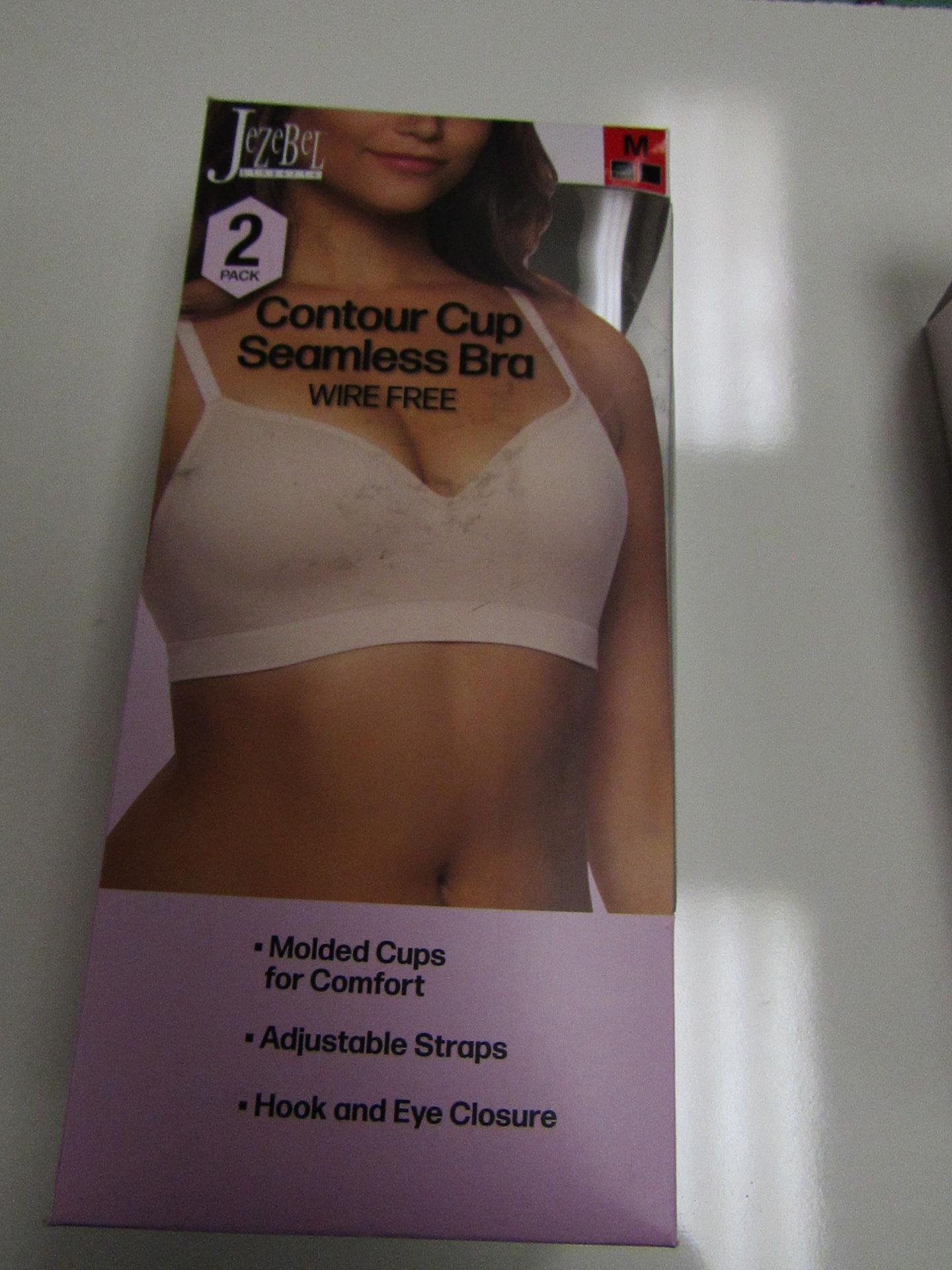 PK of 2 Jezebel Contour Cup Seamless Bra"s Wire Free Size L new & Boxed Both Black