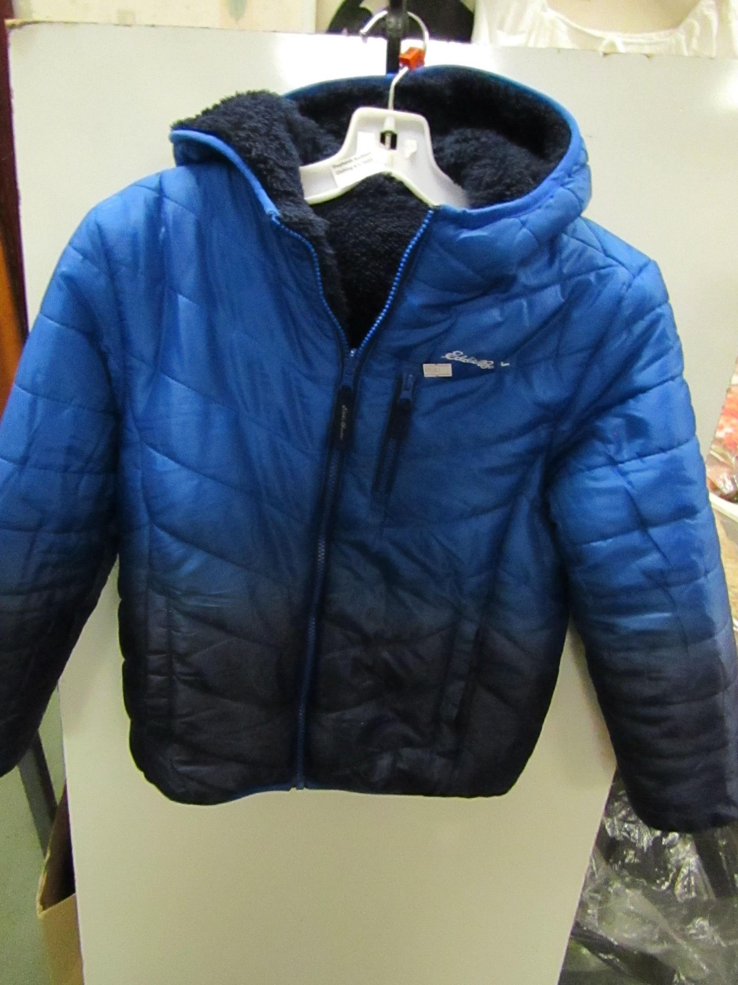 Eddie Bauer Childs Jacket Age Approx 8-9 yrs ( Trim Has Come Away From Seam on Hood Can Easily Be