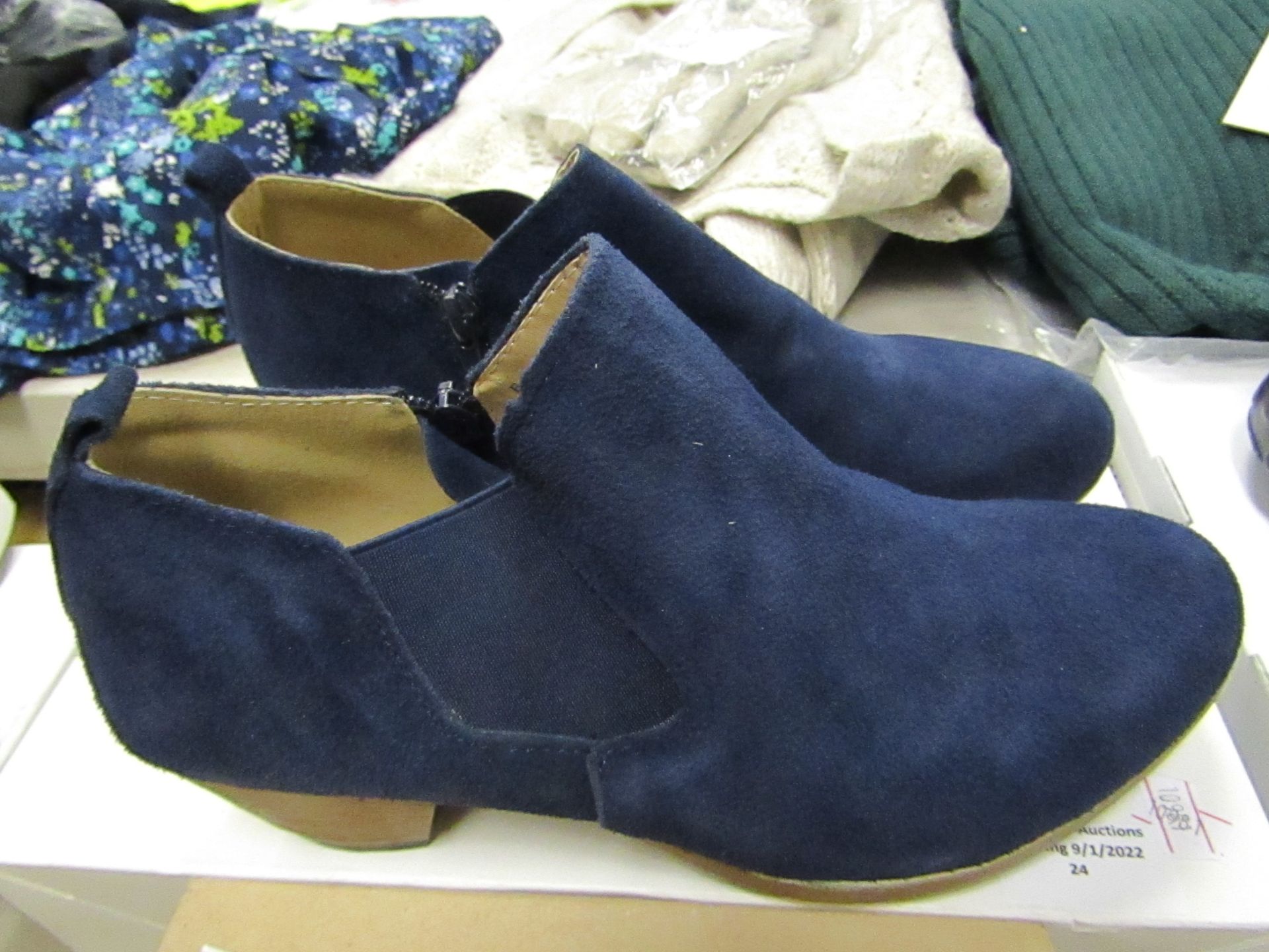 Andrea Conti Suede Ankle Bootr Blue ( Look Like Ex Display )