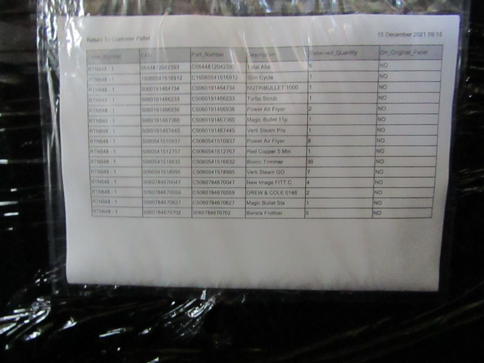 l 1X l PALLET OF RAW CUSTOMER RETURN ELECTRICAL ITEMS FROM A LARGE ONLINE RETAILER l PALLET REF