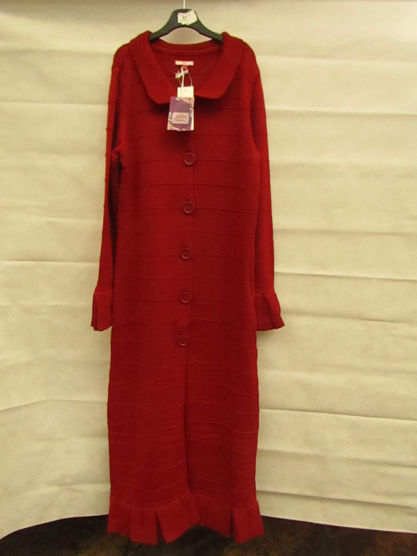 Joe Browns Long Knitted Cardigan red Size 10 New With Tags