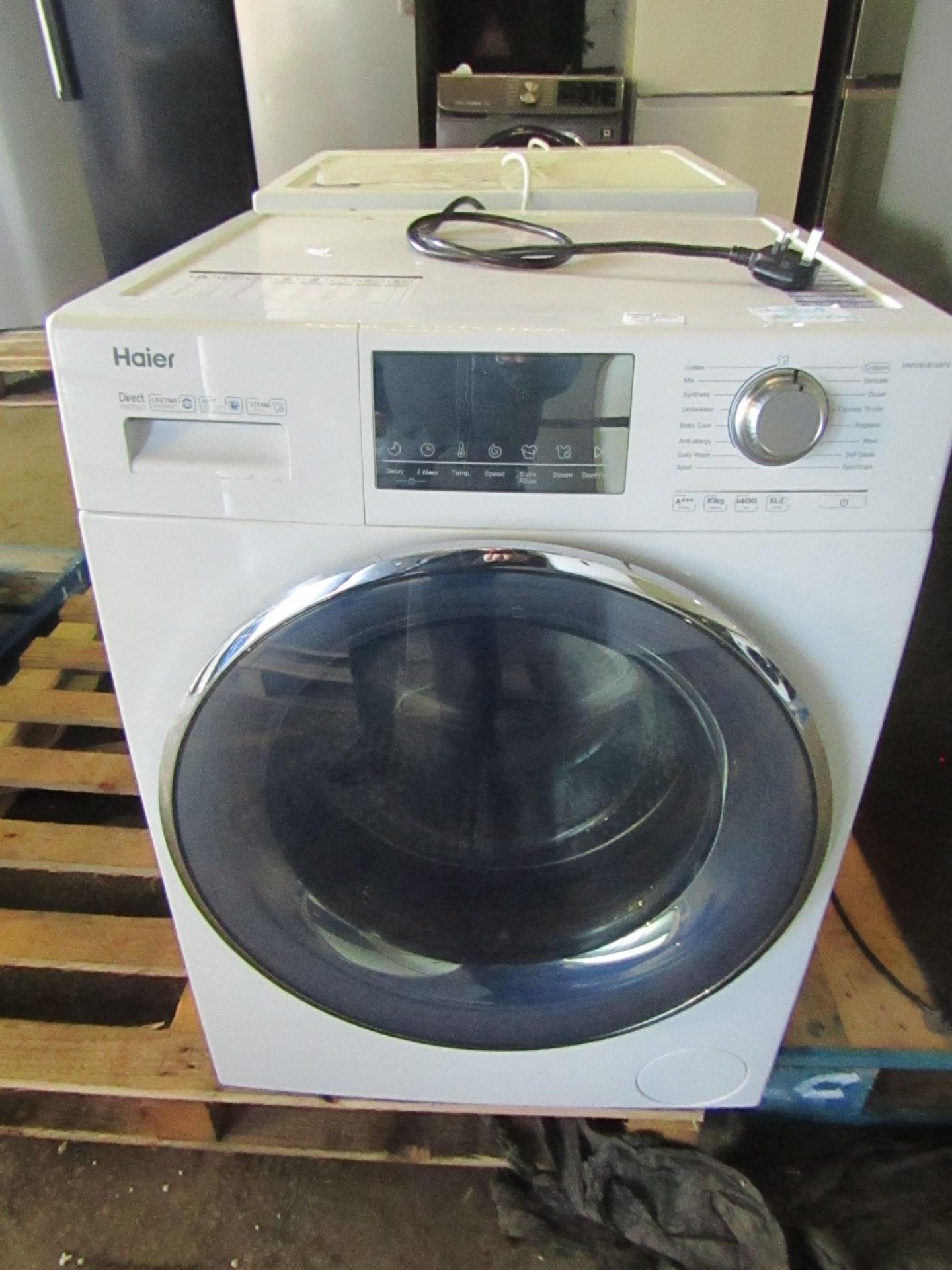 Haier - HW100-B14876 10KG Washing Machine - Tested Working On Spin.