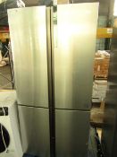 Haier HTF-610DAmerican Fridge Freezer. Has couple of Surface scratches on the front and some residue