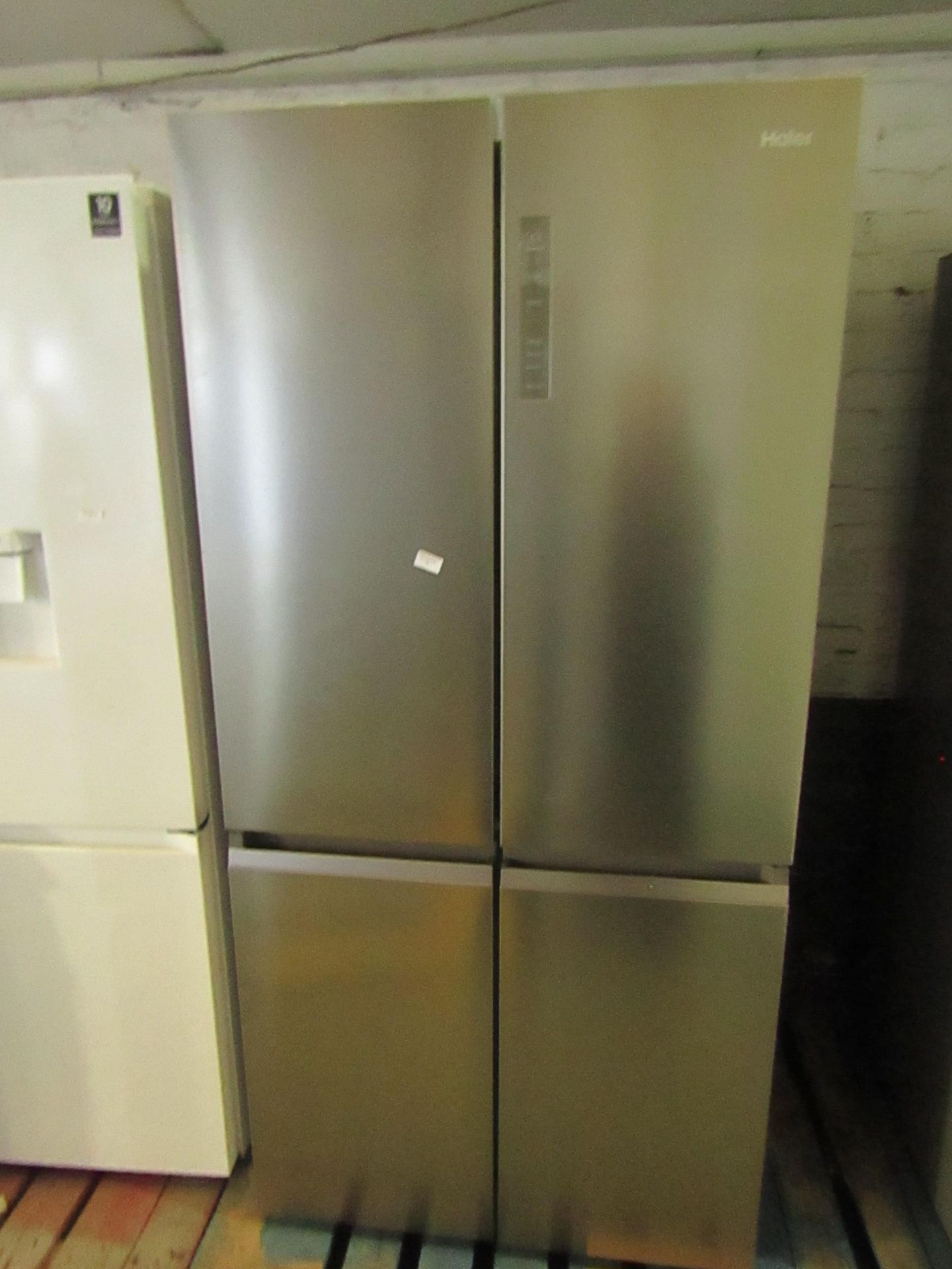 Haier Stainless Steel Slim Depth Cube American Stainless Steel Fridge Freezer - Mode: HTF-540DP7 -