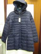 Only Womens Blue Padded Coat with Hood size L new with tag