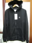 Calvin Klein Mens black Full Zip Hoodie size M new with tag