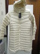 Nike Womens Down Fill Long Cream Jacket, New Size S, RRP £140
