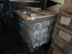 1x Unmanifested 4ft Tall pallet of approx 40 full sink Pedestals from a wholesaler warehouse