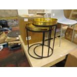 1 x Cox & Cox Two Brass Topped Nesting Tables RRP £275.00 SKU COX-1220697 TOTAL RRP £275 This lot is