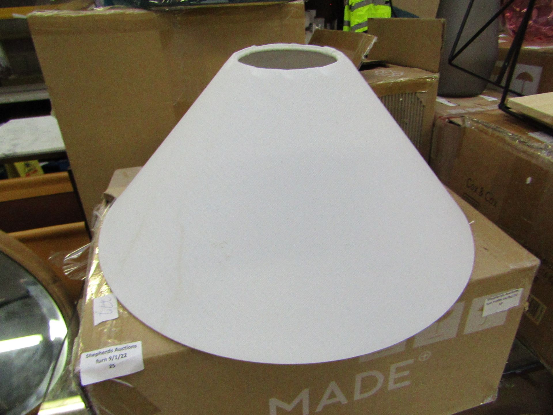 | 1X | MADE.COM ALIZ TEXTURED CONICAL SHADE | WHITE | UNCHECKED & BOXED | RRP £- |