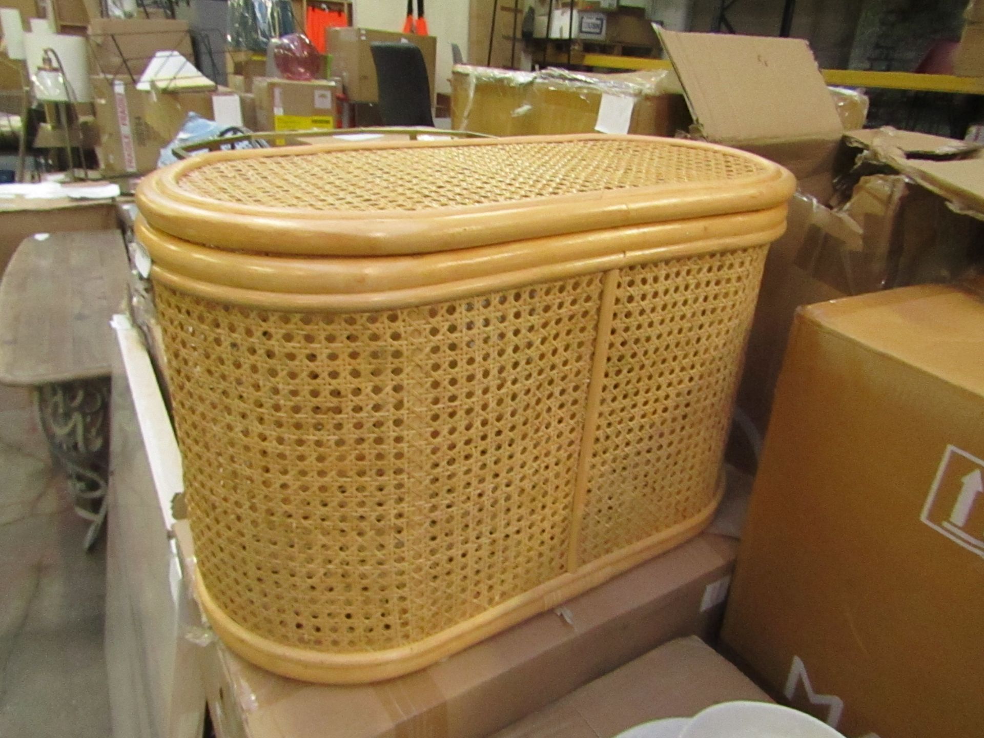 1 x Made.com Clare Trunk Natural Rattan £119 SKU MAD-AP-STOCLA008NAT-UK TOTAL RRP £119 This lot is a