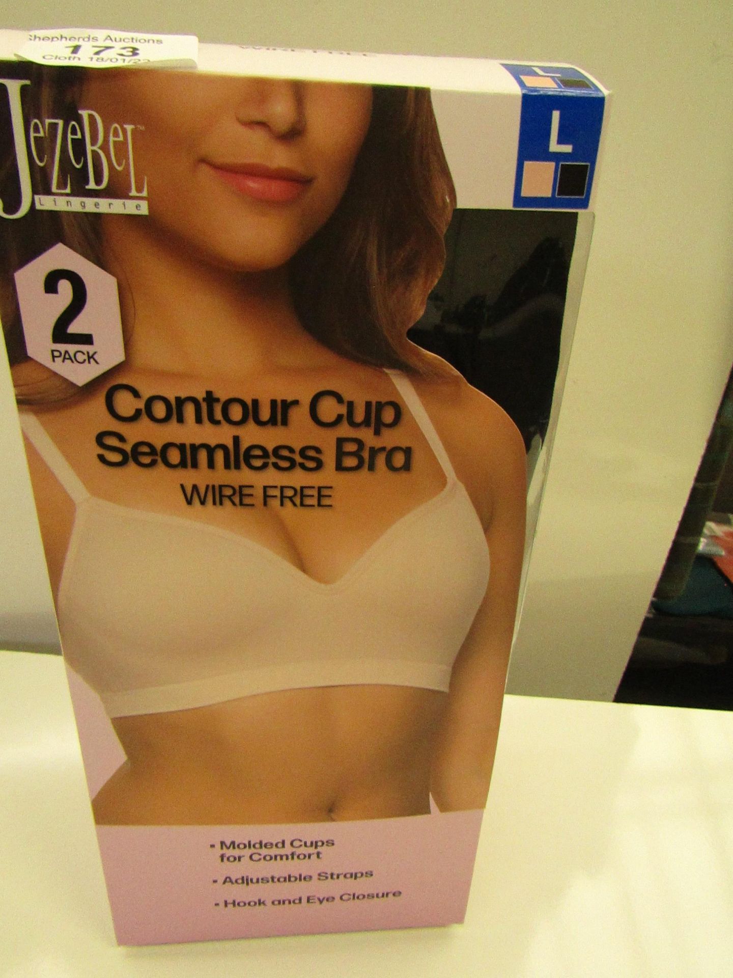 PK of 2 Jezebel Seamless Contour Cup Wire Free Bra"s Size L new & Boxed