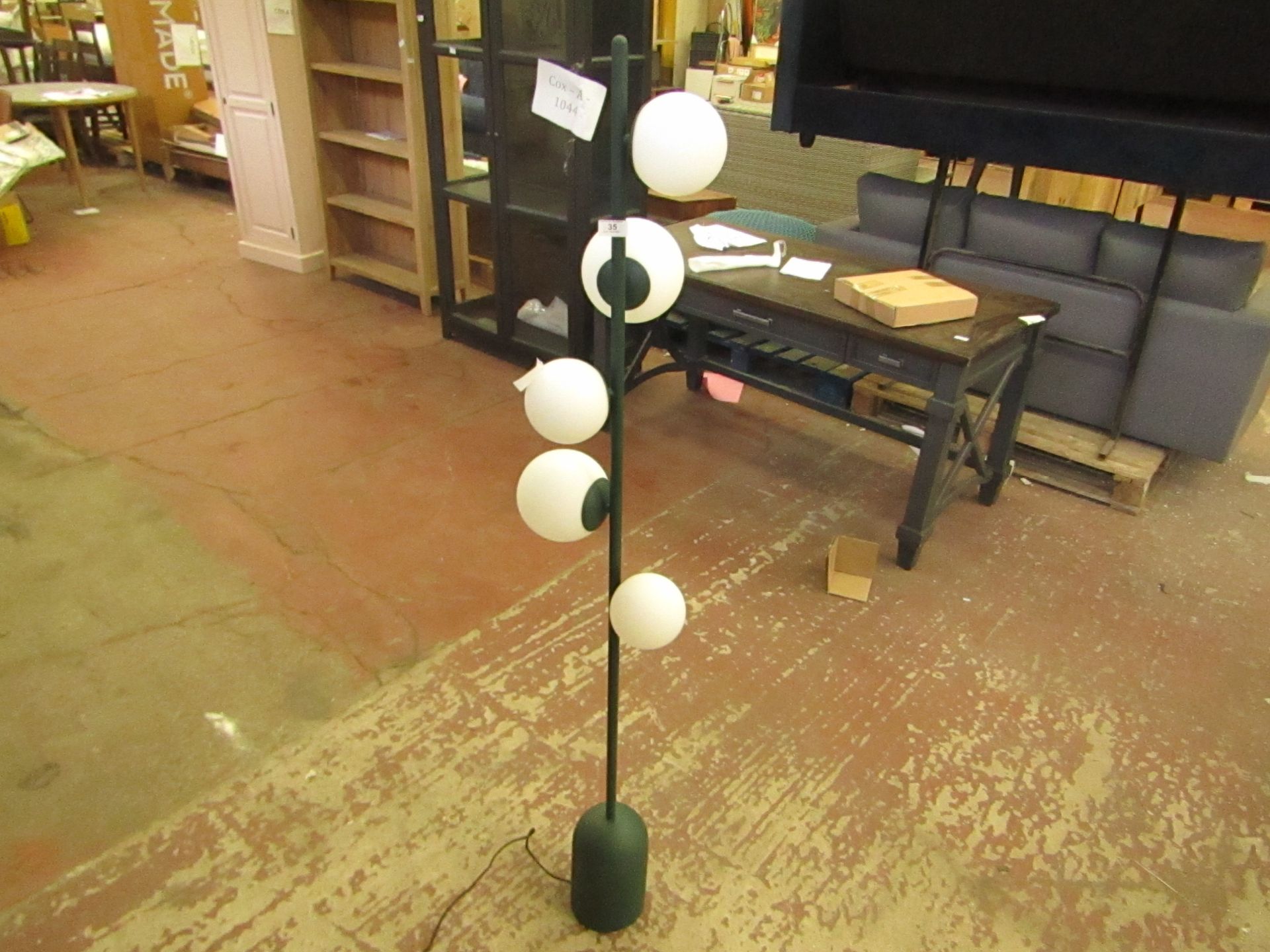 1 x Made.com Vetro Floor Lamp Peacock Green and Opal Glass RRP £139 SKU MAD-FLPVET010GRN-UK TOTAL