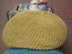 | 1X | MADE.COM 100% KNITTED COCOON BEANBAG, MUSTARD YELLOW | APPEARS TO HAVE DAMAGE TO THE KNITTING