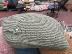 | 1X | MADE.COM LARGE 100% KNITTED BEANBAG, FOREST GREEN | APPEARS TO HAVE DAMAGE TO THE KNITTING