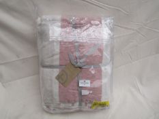 | 1X | MADE.COM LINEN/COTTON STRIPE DUVET COVER + 2 PILLOWCASES DOUBLE, PLASTER PINK | UNCHECKED &