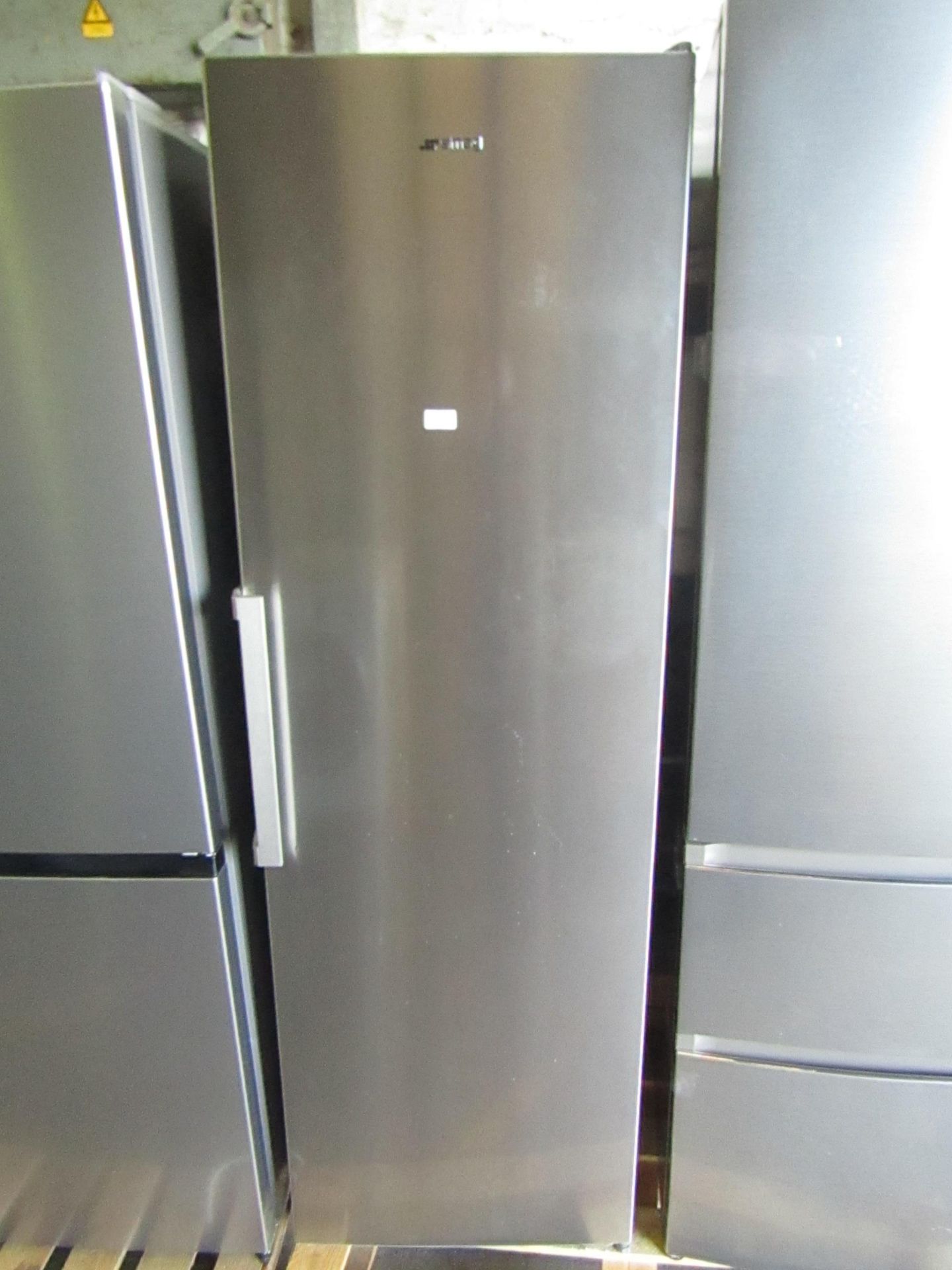 Smeg Stainless Steel No Frost Fridge Freezer, Tested Working Handle Is Loose But Can Be Tightened Up