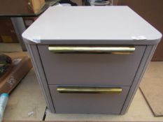 | 1X | MADE.COM ERBO BEDSIDE TABLE | GREY & BRASS | GOOD CONDITION & LEGS PRESENT | RRP £229 |