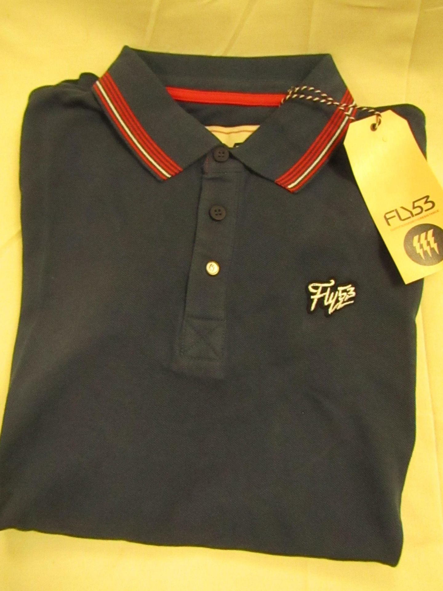 FLY53 Polo T/Shirt Navy Aged 13yrs New & Packaged