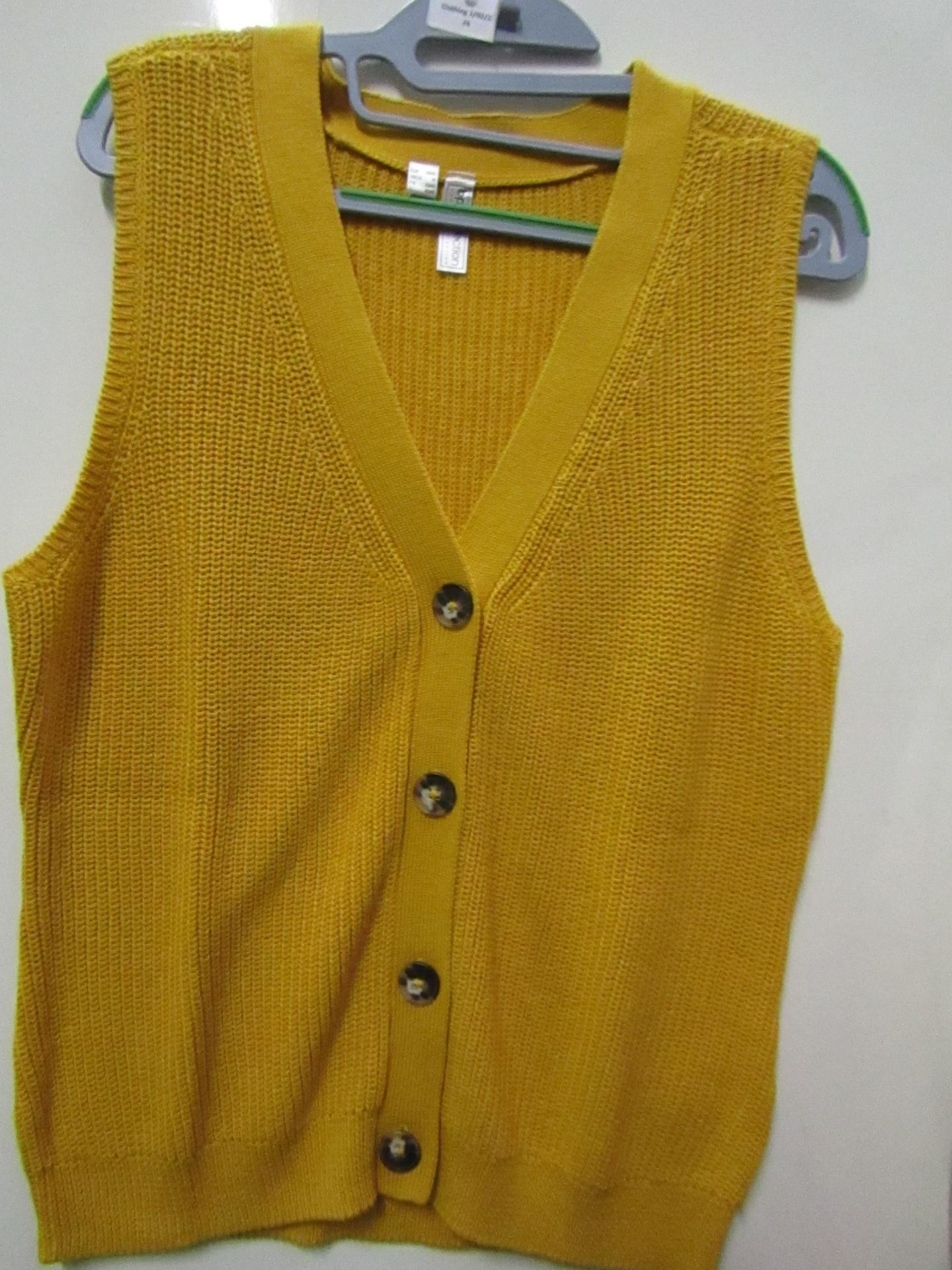 BPC Selection Knitted Sleeveless Cardigan Mustard Colour Size M New