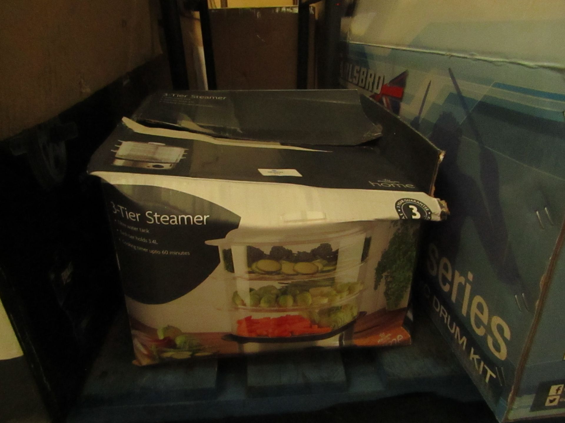 1x Morrisons Home 3 Tier Steamer - Unchecked & Boxed