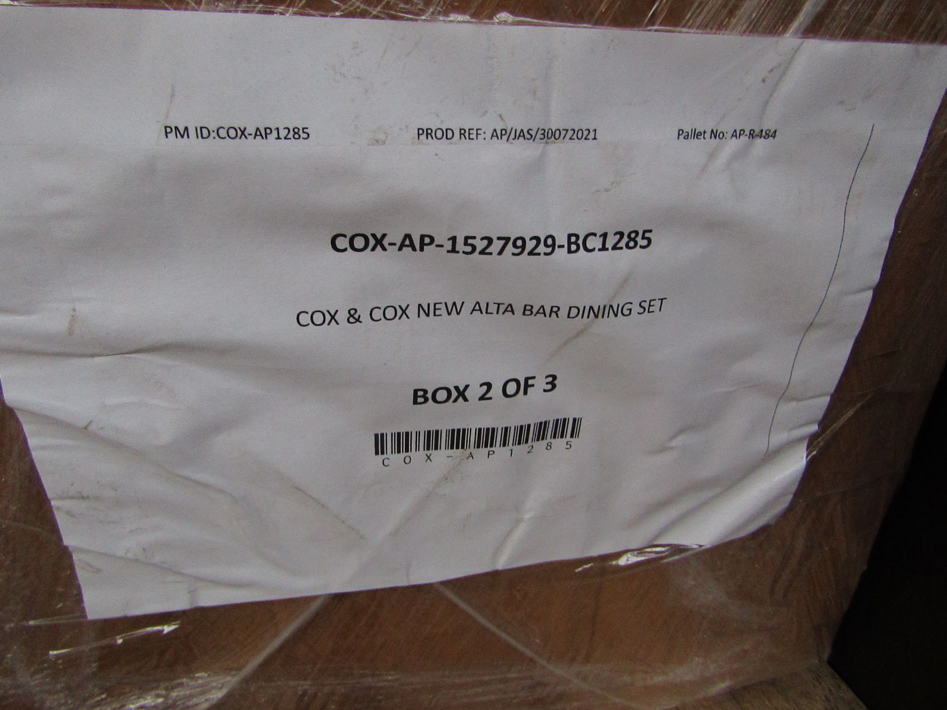 | 1X | COX AND COX NEW ALTA BAR DINING SET | UNCHECKED & BOXED | RRP 795 |