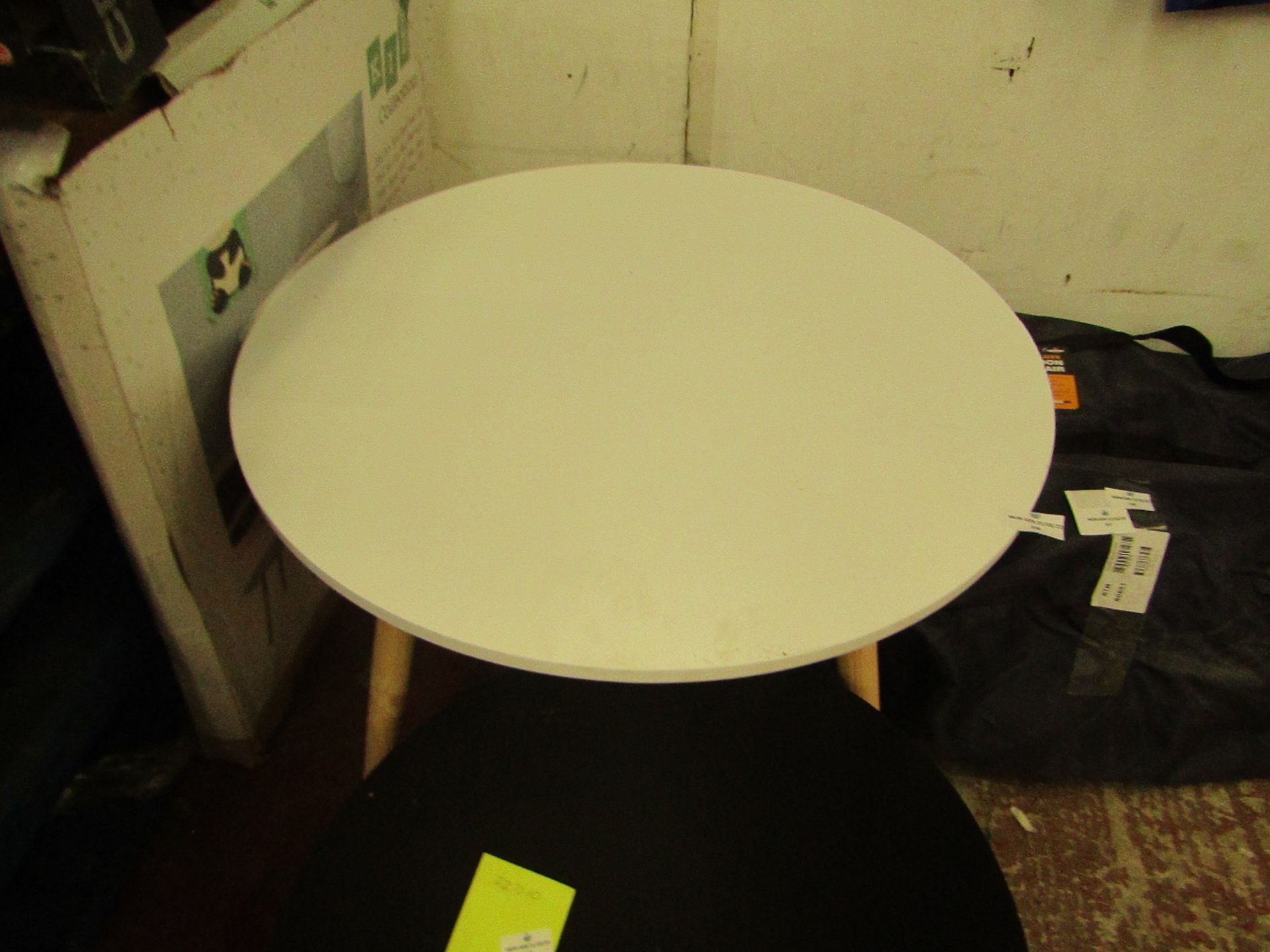 Kids Collection - Small White Circular Table ( Tall 42cm X Dia 60cm ) - Good Condition With Box.