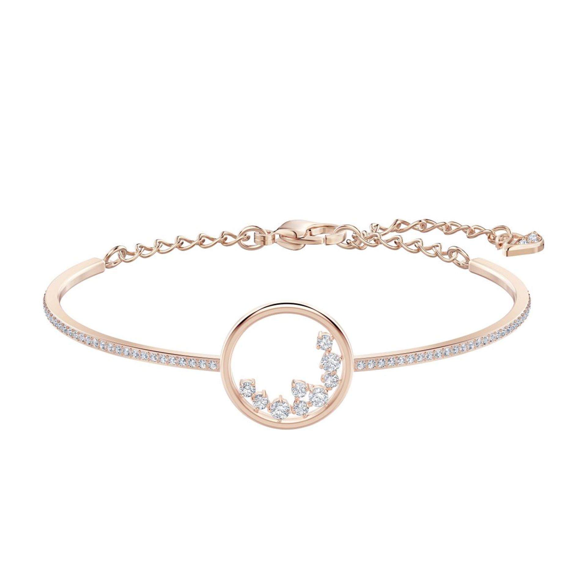 Swarovski 5493393 Crystal and rose gold Plated bangle, new in presentation box and gift bag.
