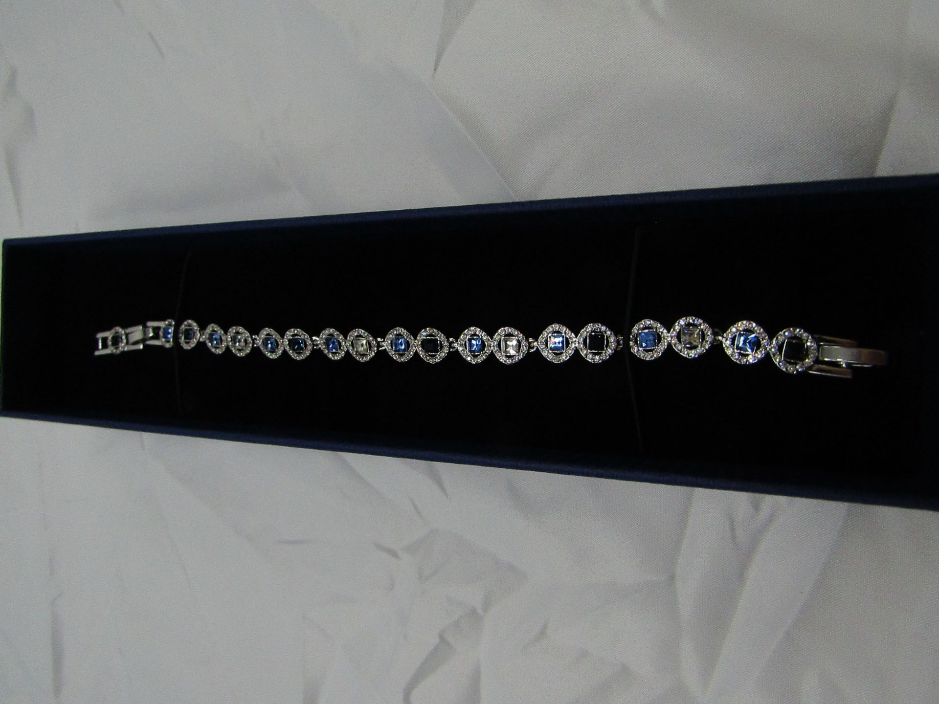 Swarovski 5289514 Angelic Square, Blue, Rhodium plated bracelet, new in presentation box and gift - Image 2 of 2