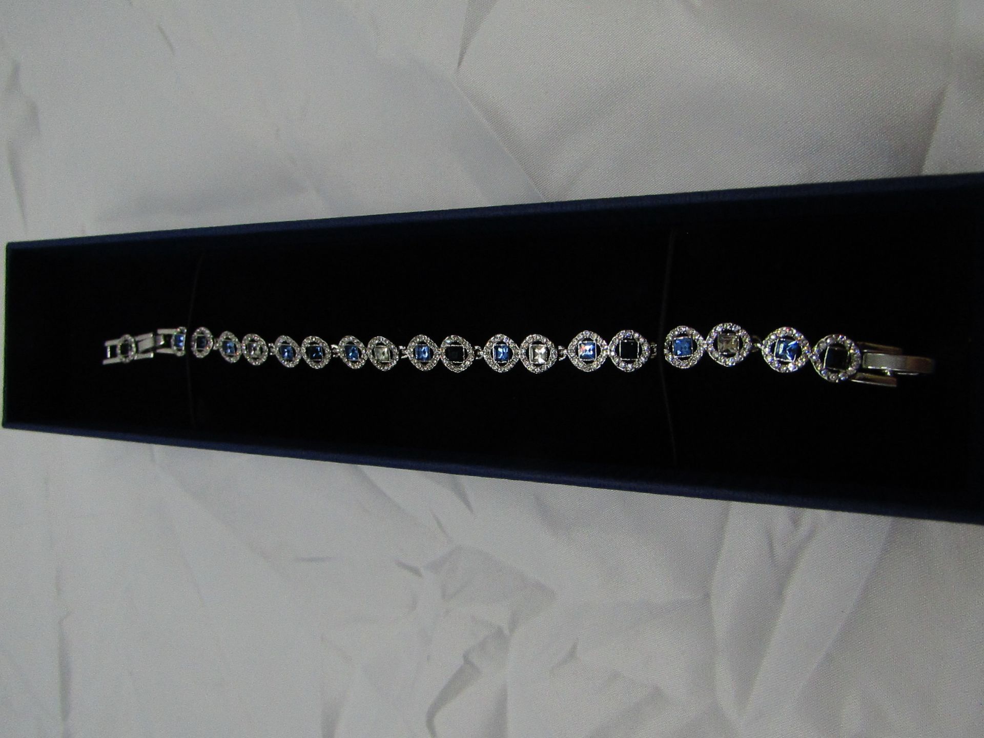 Swarovski 5289514 Angelic Square, Blue, Rhodium plated bracelet, new in presentation box and gift - Image 2 of 2