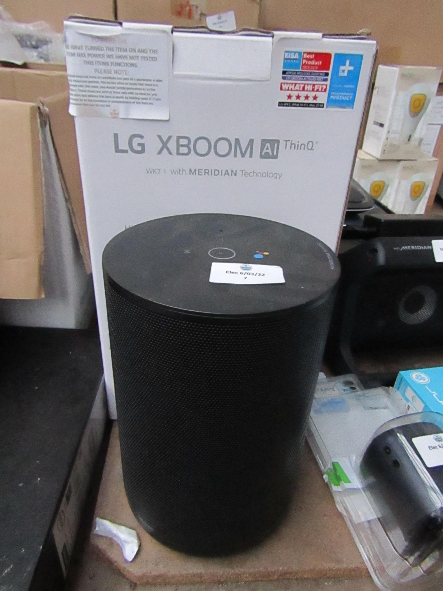 LGX - Boom AI ThinQ Speaker, Powers On But We Have Not Tested Any Further, Comes With Original