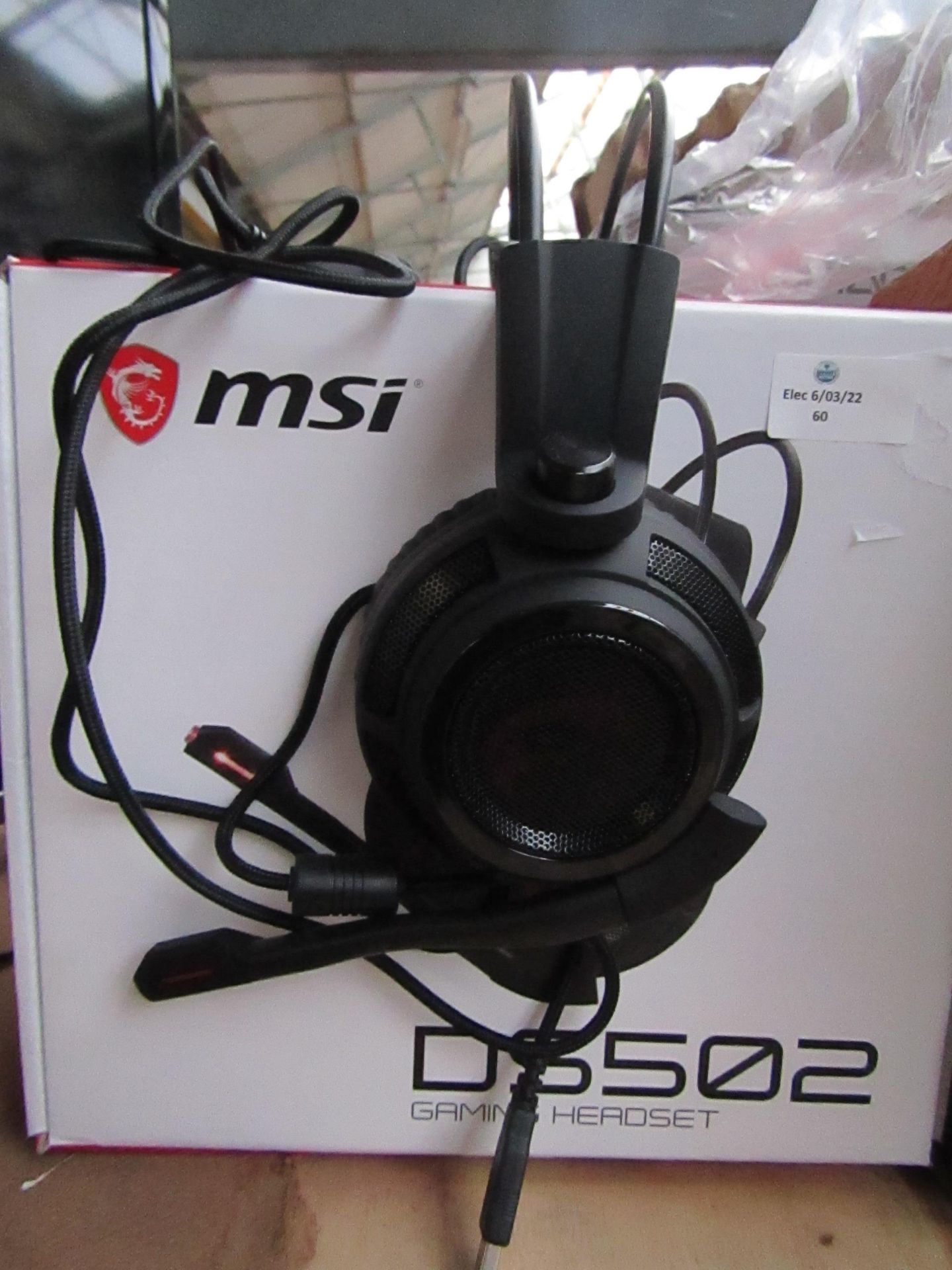 1x MSI DS502 PC Gaming Headset, tested working for sound monly via a laptop, comes in original Box - Image 2 of 2