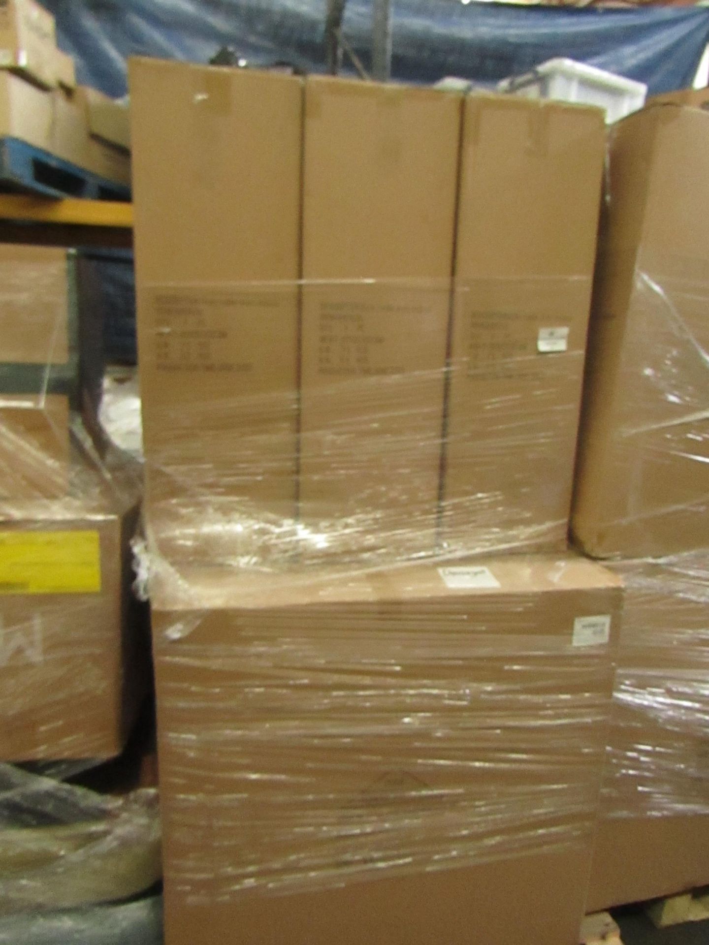 A Pallet of 7 Black Iron Side tables, raw returns which are unchecked