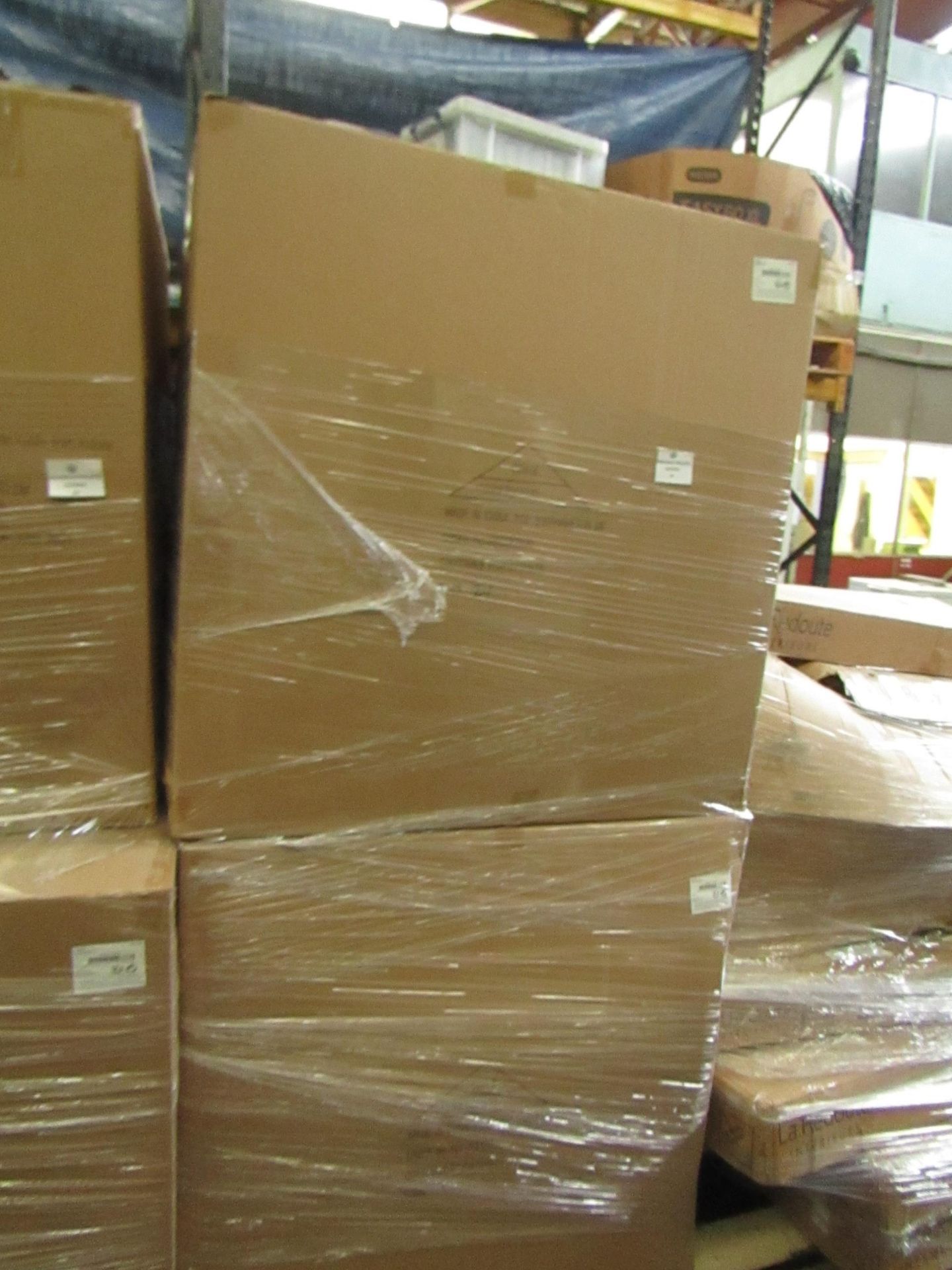 A Pallet of 8 Black Iron Side tables, raw returns which are unchecked