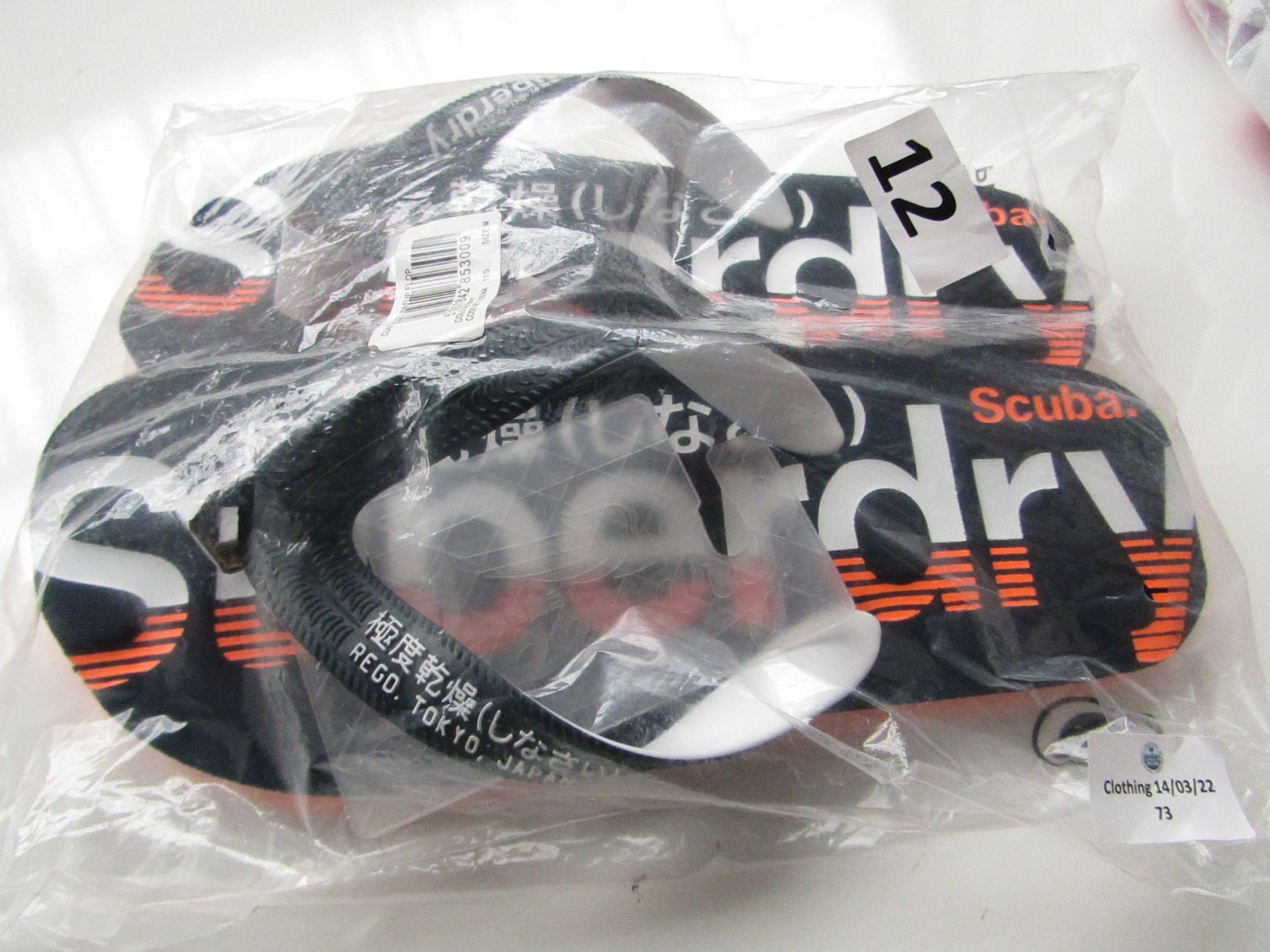 Superdry FlipFlops Black?orange/White Size M new & Packaged