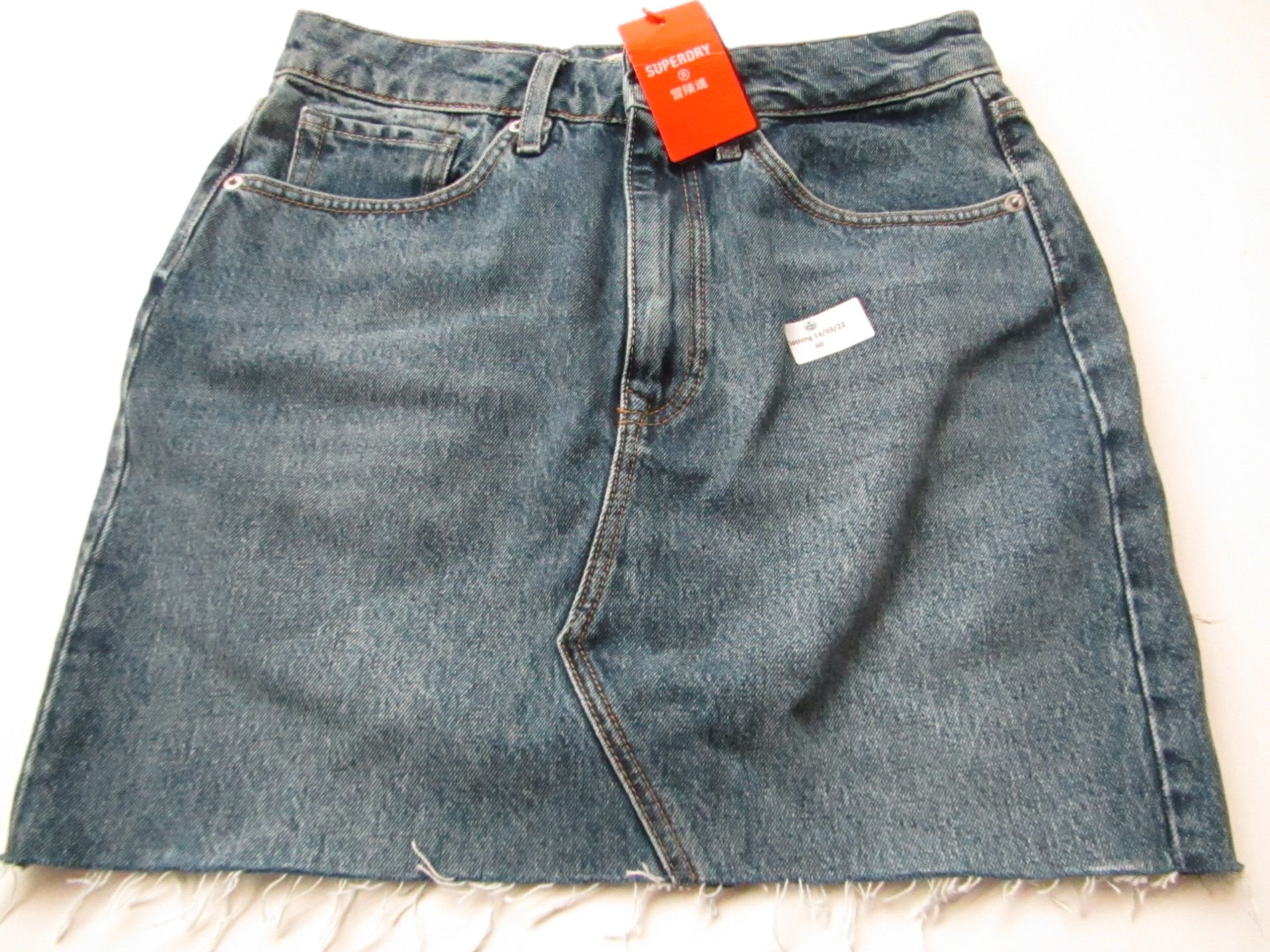 Superdry Mini Denim Skirt Size W28" new With Tags