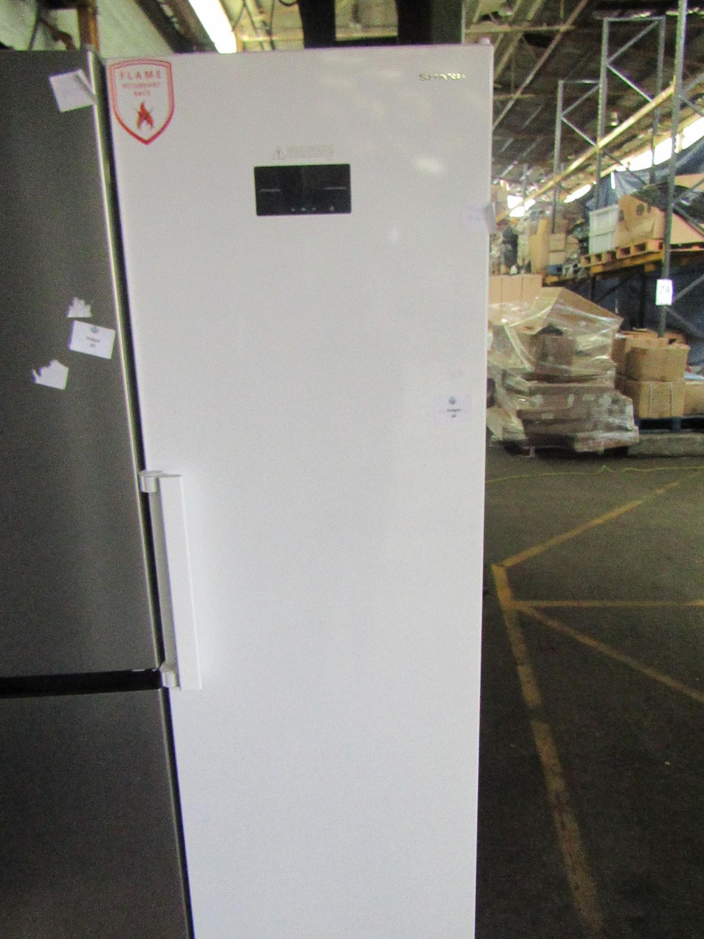 Sharp tall freestanding fridge, tested working.