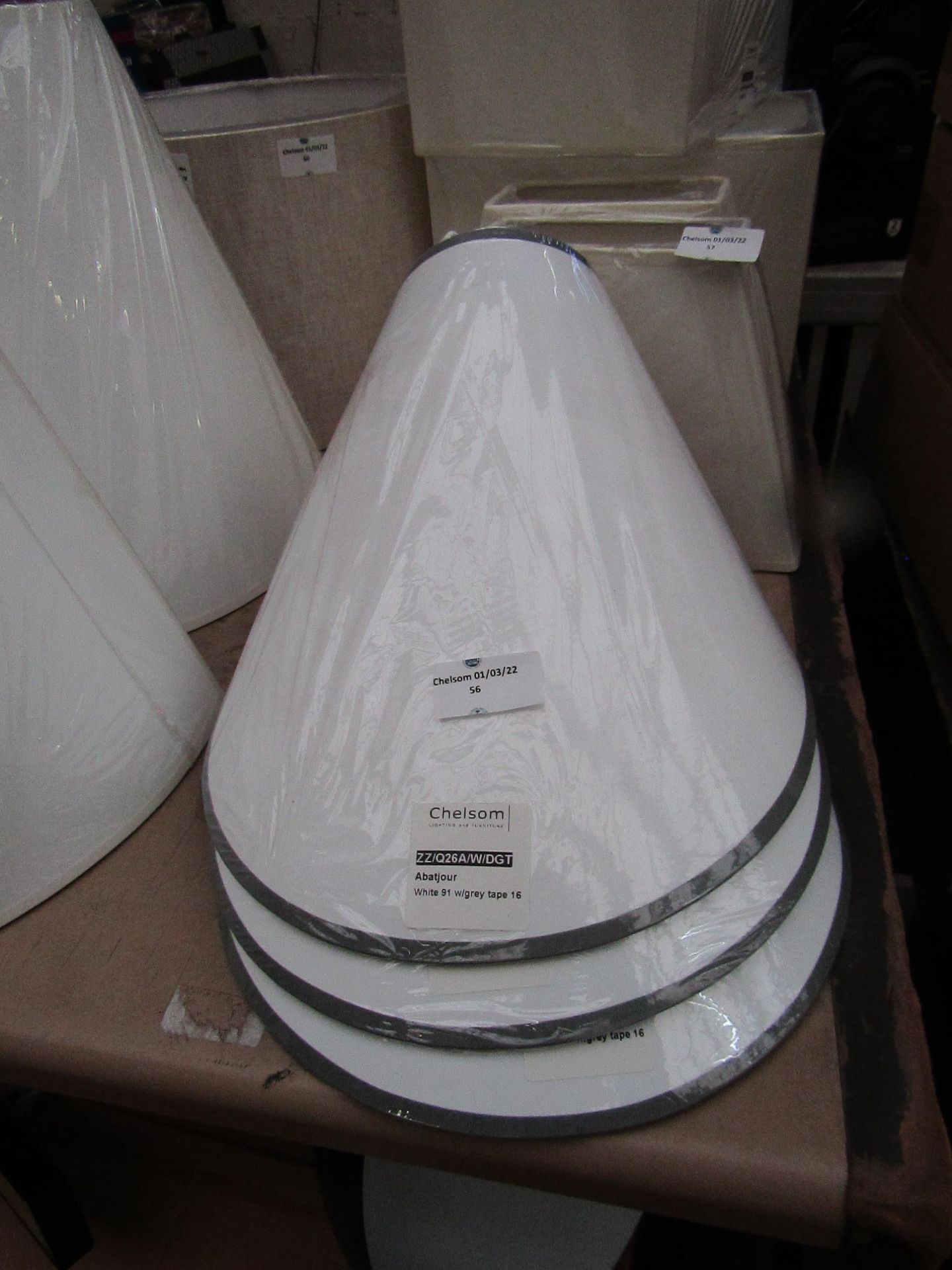 3x Chelsom angled lamp shade, new.