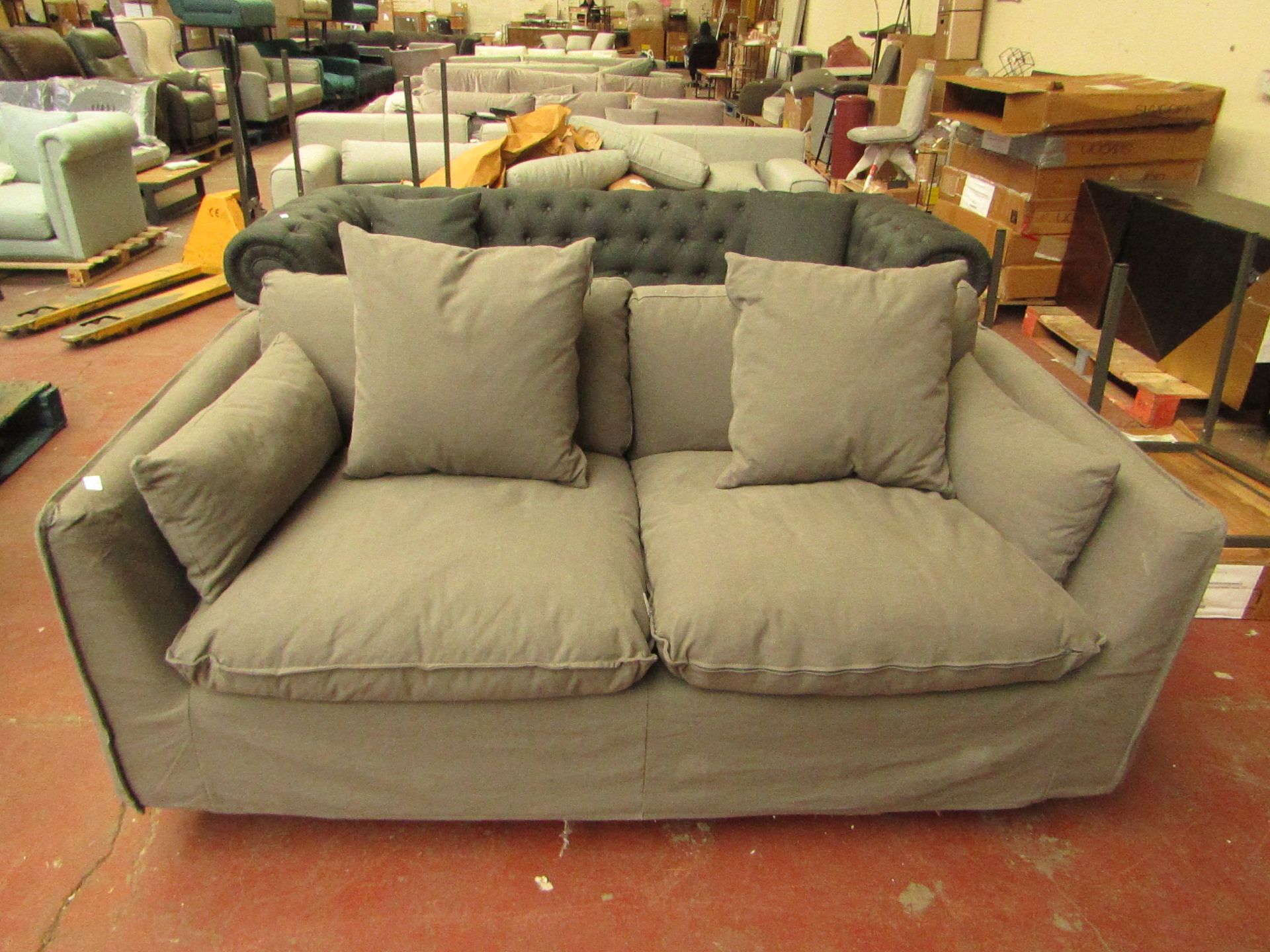 | 1X | MADE.COM GREY SOFA BED | OKAY CONDITION BUT NO FEET | RRP £- |