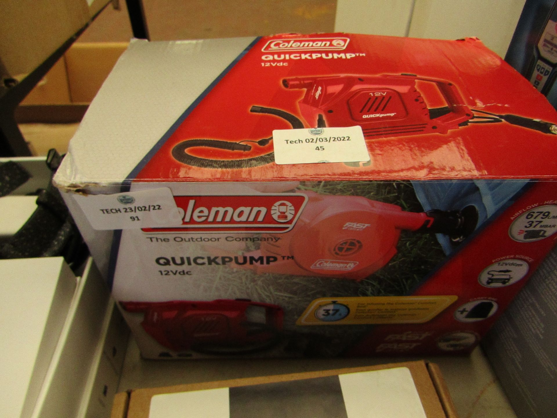 1x Coleman 12Vdc Quickpump, Unchecked & boxed, RRP £15