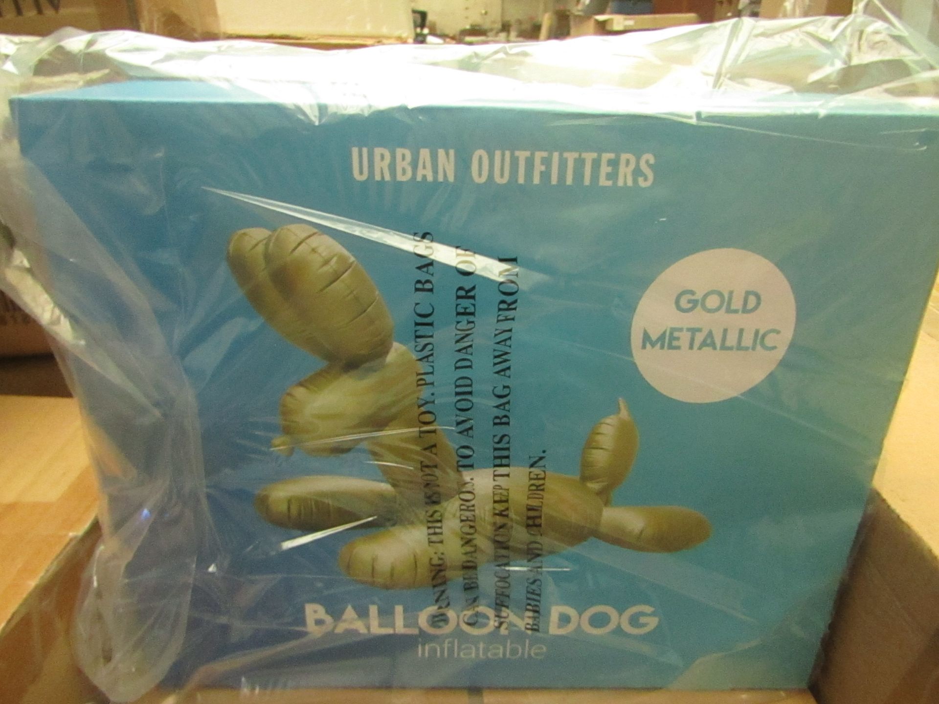 Urban Outfitters - Inflatable Matellic Gold Balloon Dog - New & Boxed. RRP £40.