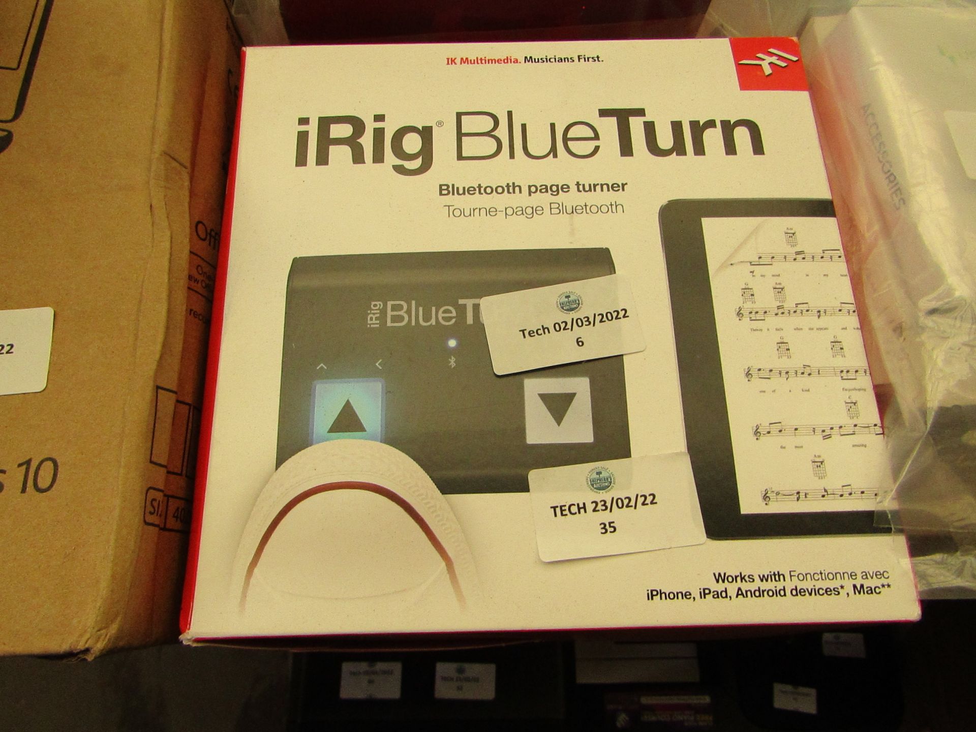 1X IRIG Blue Turn Bluetooth Page Turner, Unchecked & Boxed, RRP £70