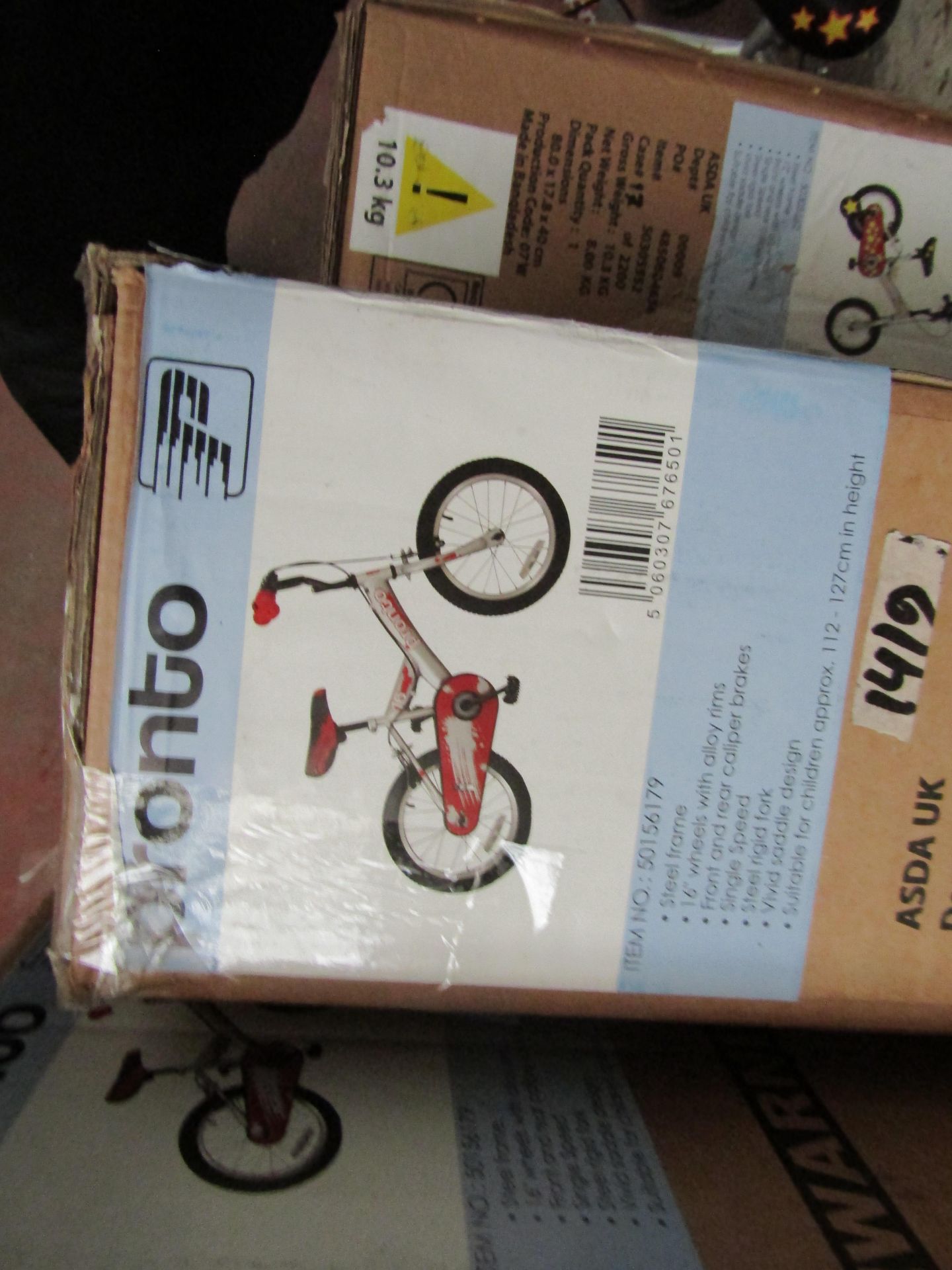 | 1X | PRONTO 16 INCH CHILDREN BICYCLE | UNCHECKED & BOXED | NO ONLINE RESALE | SKU - | RRP £ - |